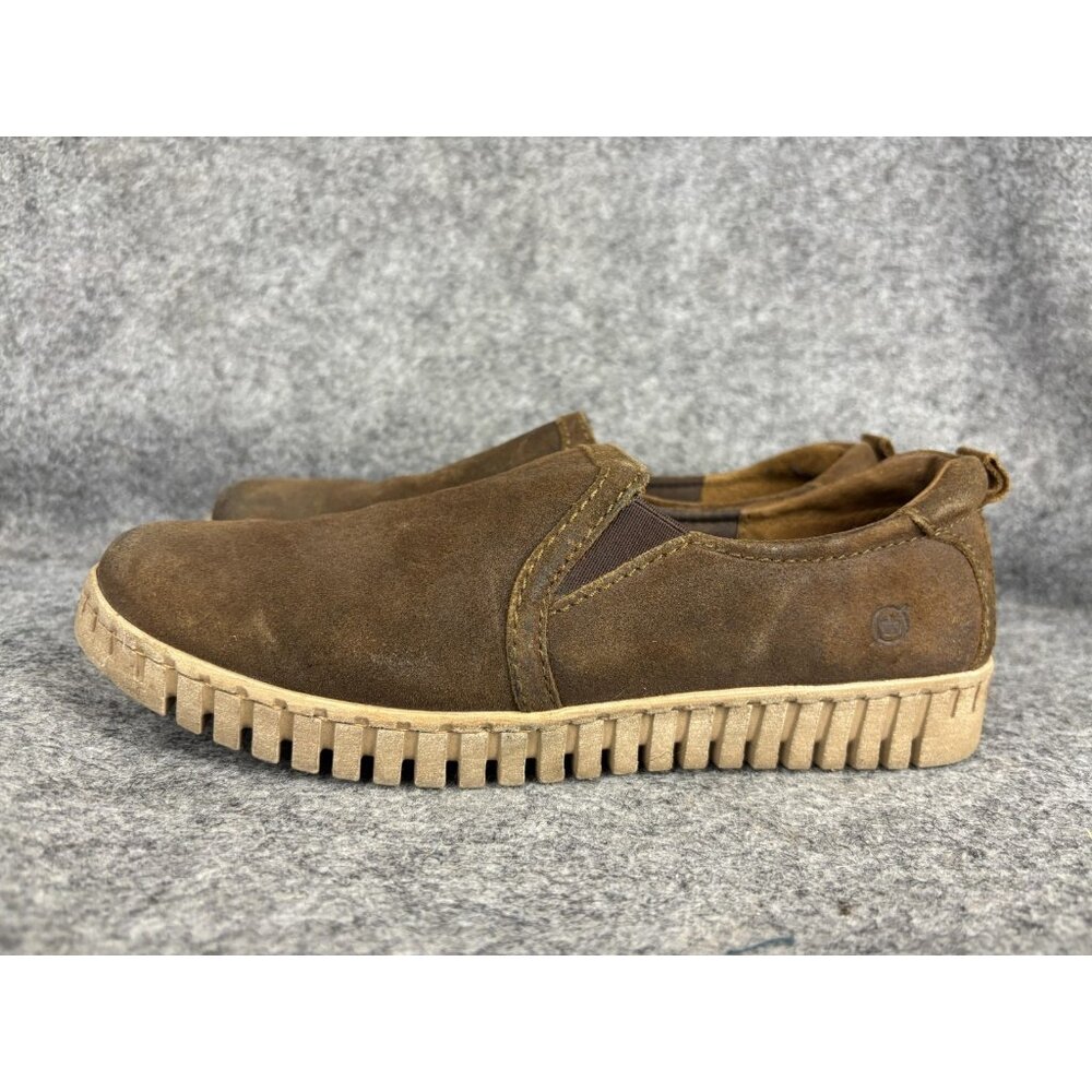 Born Shoes Womens Size 8.5 Brown Suede Slip On Loafers Casual Comfort F74223